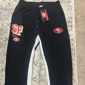 NFL Black Sweatpants with Gray and Red Details